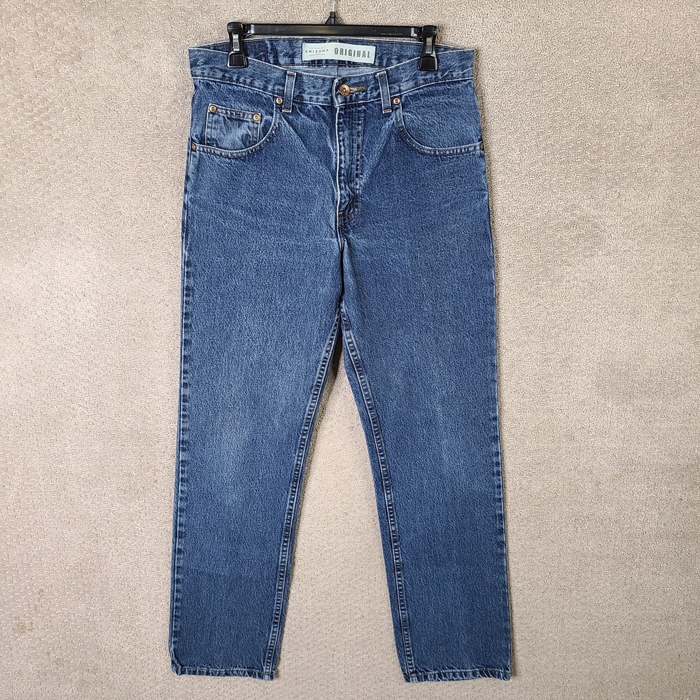 Arizona Jeans Mens 31x32 Blue Original Straight Dark Wash Denim Y2K Cotton